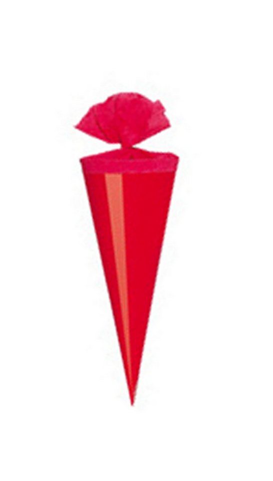 Livepac Office Schultüte Bastel Schultüte / Länge: 35cm / rund / Farbe: glanzlackiert rot