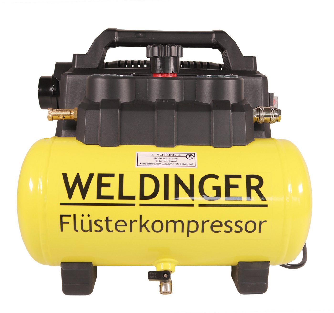 WELDINGER Kompressor FK 135 pocket Flüsterkompressor 135 l Luftabgabe 8bar 6l Kessel 1100W, 1100 W, max. 8,00 bar Bild 2