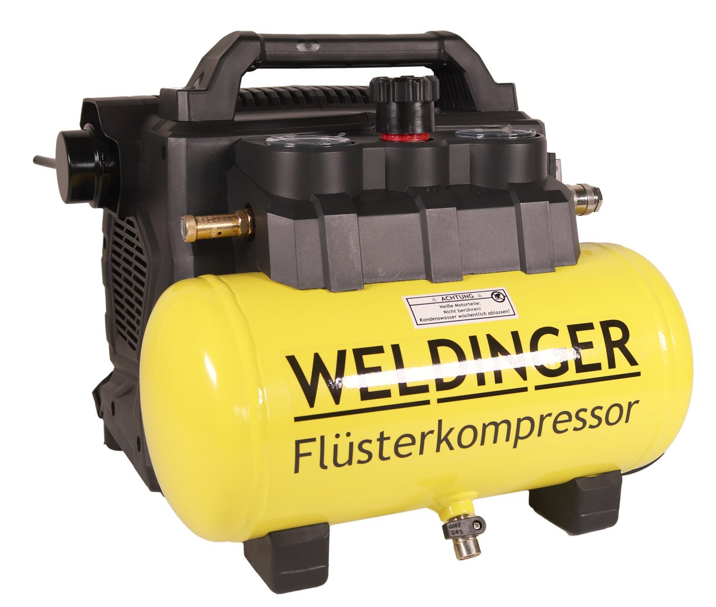 WELDINGER Kompressor FK 135 pocket Flüsterkompressor 135 l Luftabgabe 8bar 6l Kessel 1100W, 1100 W, max. 8,00 bar Bild 4