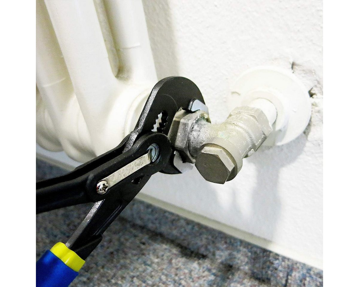 S&R Wasserpumpenzange 300x40mm, CR-V Stahl, phosphatiert, doppelt ummantelte Griffe, 1-tlg., der Schnelleinstellungs-Mechanismus ermöglicht einhändiges Arbeiten Bild 5