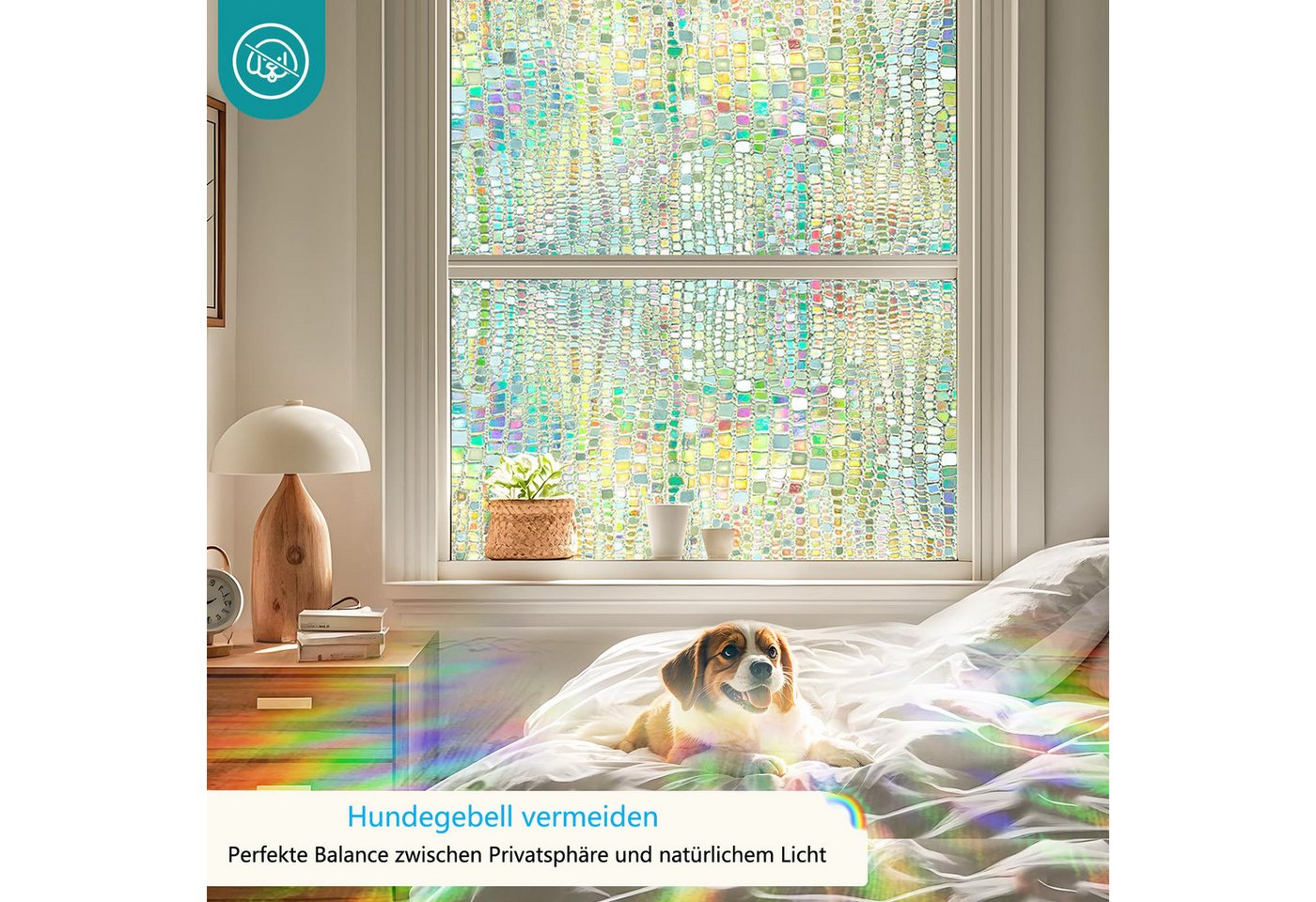 Coonoor Fensterfolie Selbsthaftend Blickdicht 3D Fensterfolie, Sichtschutzfolie für Fenster, Sonnenschutz