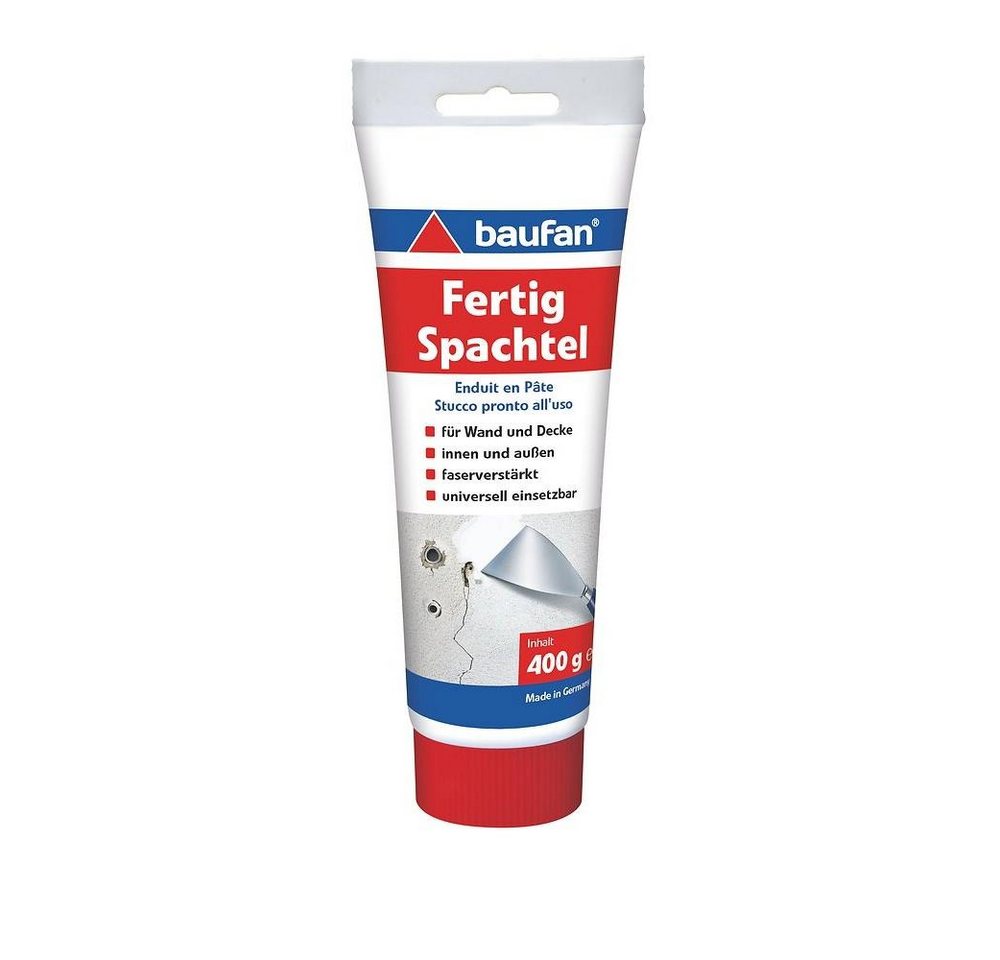 baufan® Spachtelmasse Fertig-Spachtel 400g gebrauchsfertig mit hoher Festigkeit, Härtet rissfrei aus