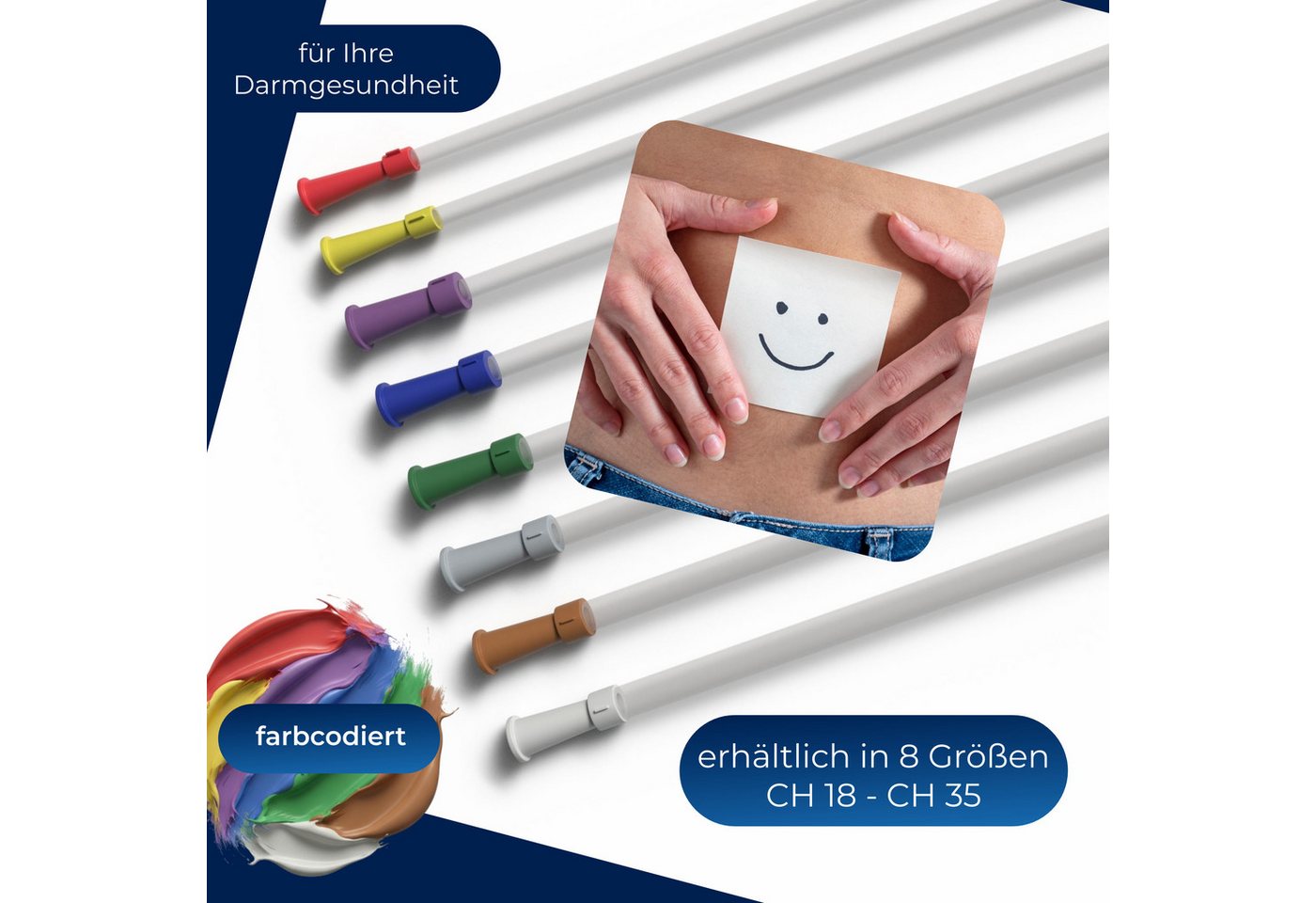 Horn Medical Bidet-Einsatz Einlaufhilfe Darmrohr CH 28 - Ø 9,3mm grün steril, 2 seitliche Auslauföffnungen, 1-tlg., flexible & glatt, Für eine einfache, schonende und angenehme Darmreinigung Bild 3