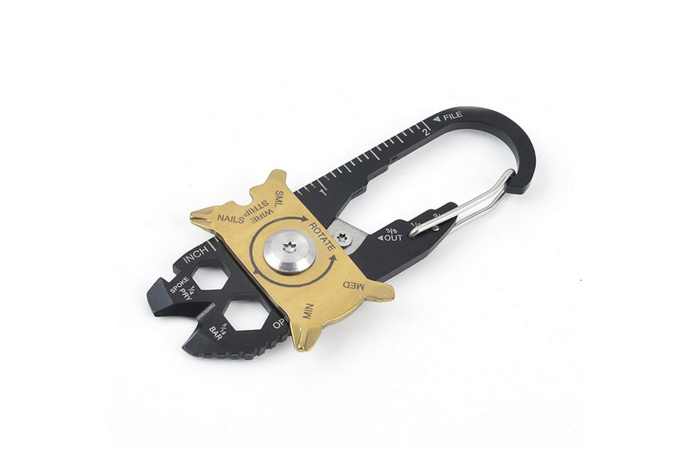 Lobwerk Multitool 20in1 Werkzeug Multitool Öffner Schlüsselanhänger Karabiner Outdoor Li