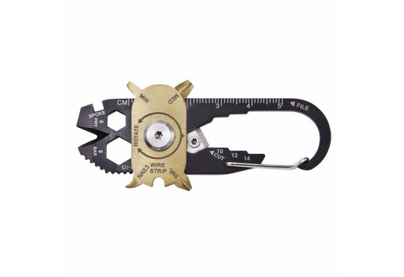 Lobwerk Multitool 20in1 Werkzeug Multitool Öffner Schlüsselanhänger Karabiner Outdoor Li Bild 2