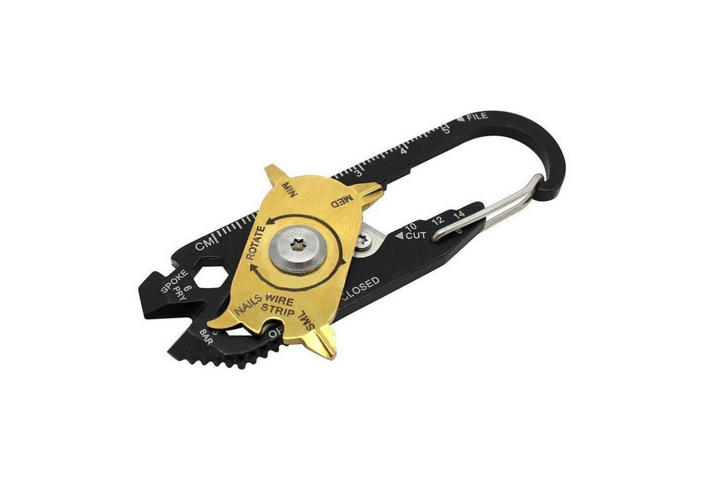 Lobwerk Multitool 20in1 Werkzeug Multitool Öffner Schlüsselanhänger Karabiner Outdoor Li Bild 4