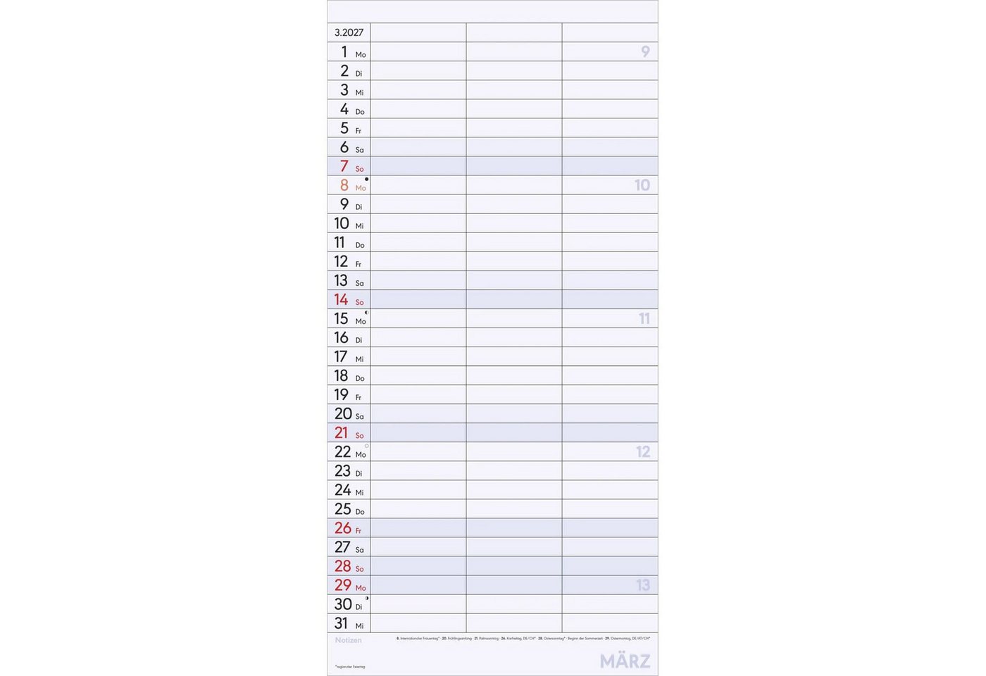 NEUMANN Wandkalender Planer für zwei 2027 Bild 3