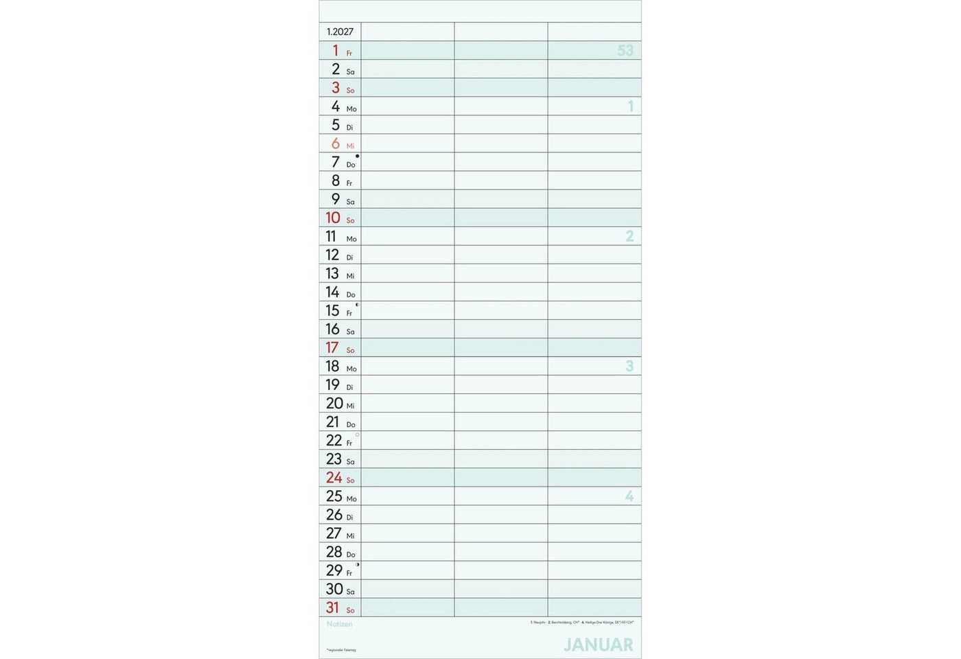 NEUMANN Wandkalender Planer für zwei 2027 Bild 4