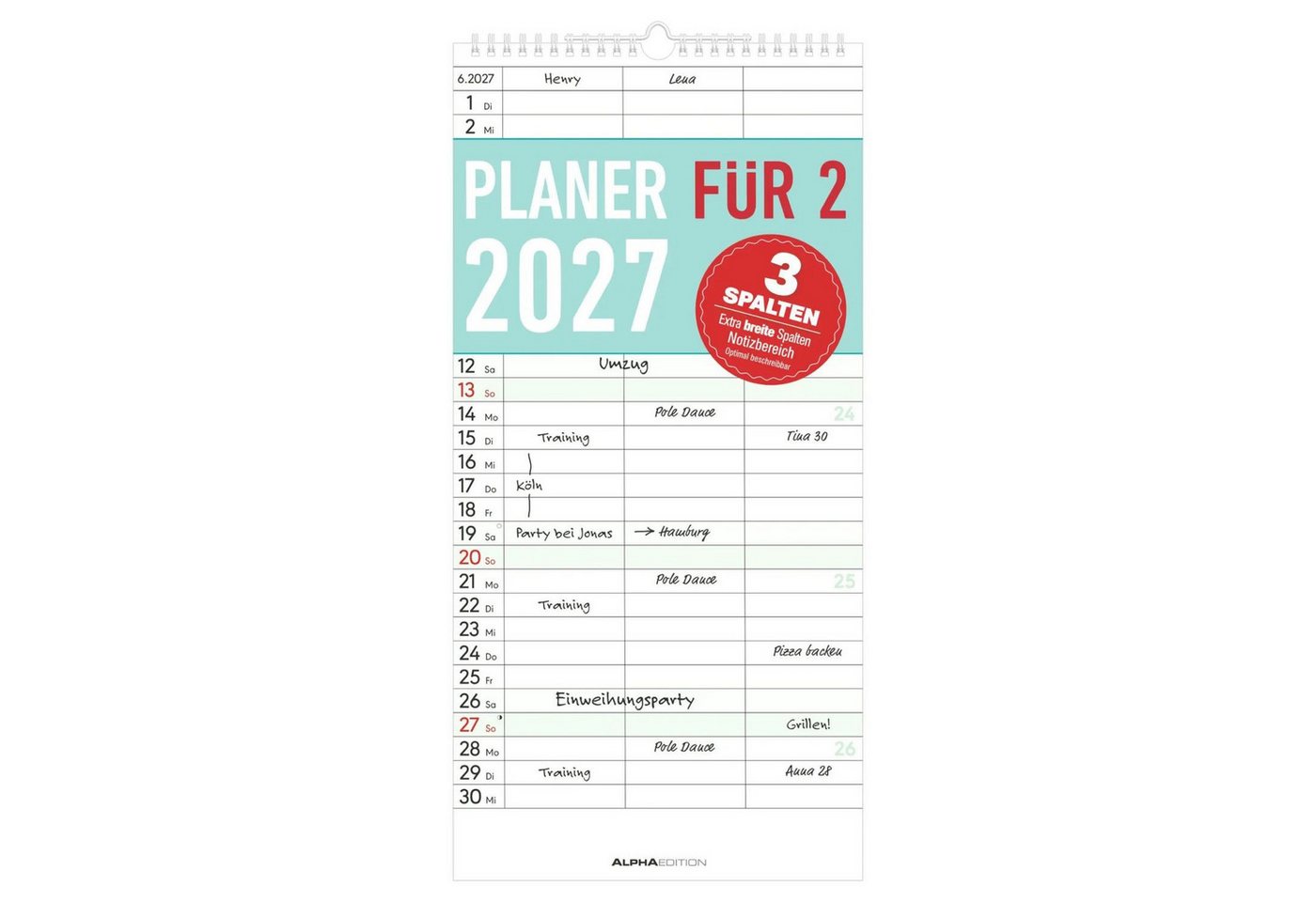 NEUMANN Wandkalender Planer für zwei 2027 Bild 5