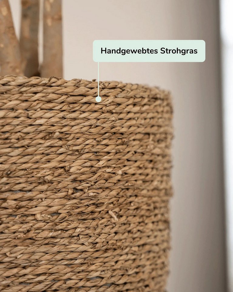 finestgreen Pflanzkübel Ben, Natürlich handgeflochten – feuchtigkeitsableitend, nur für Innen Bild 2