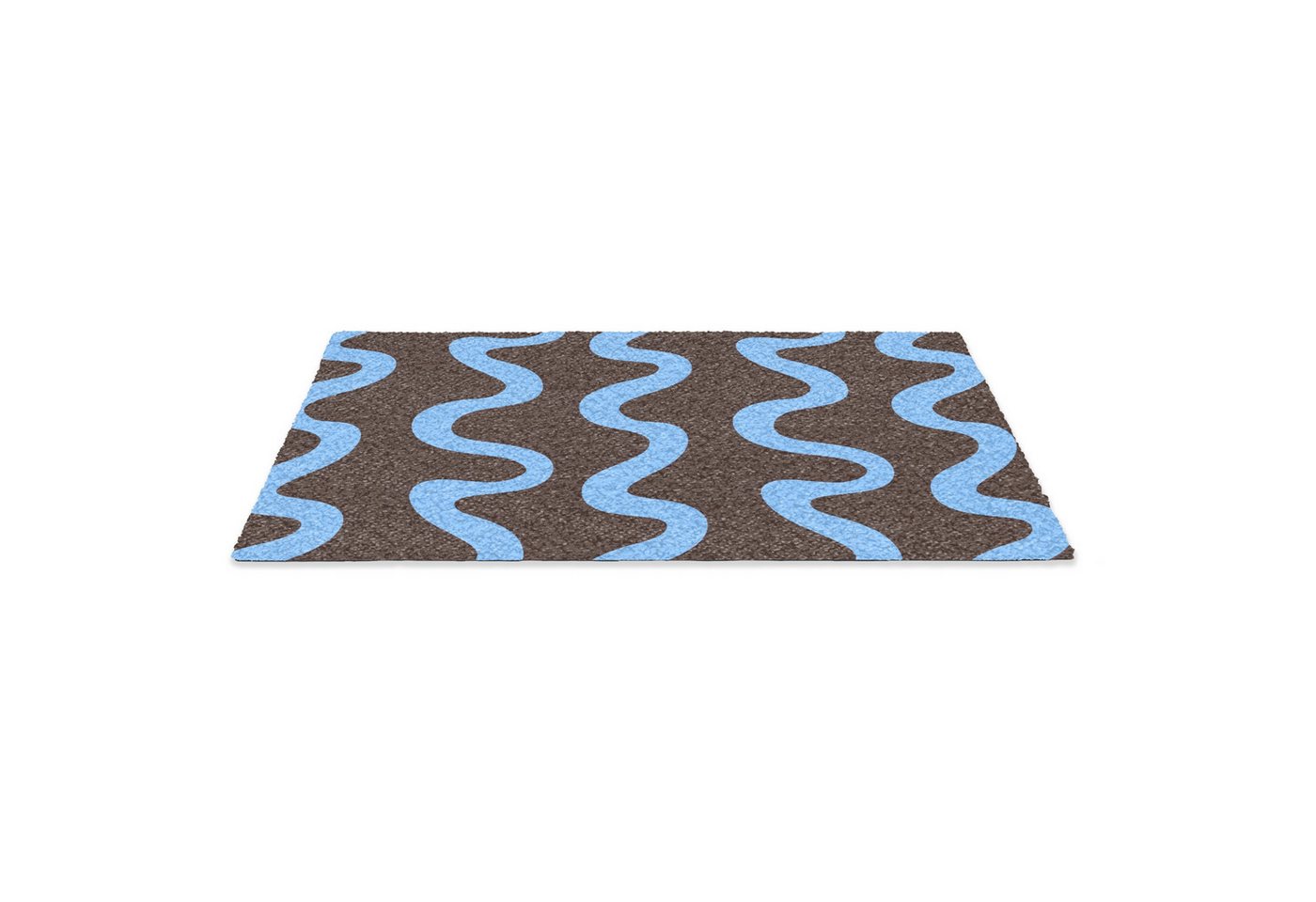 MuchoWow Fußmatte Sich windende Linien - Blau - Braun - Minimalistisch, Rechteckig, innen Schmutzfangmatte, Tür, Schmutzfänger Flur, Teppich 60x40 cm Bild 4