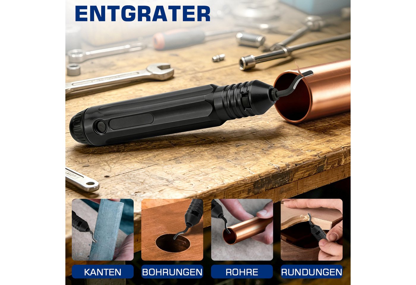 XERSEK Zangenset Rohrpresszange mit Chrommatrizen 80kN Hydraulische Presszange, Set 14-tlg., Presswerkzeug mit TH/V-Pressbacken und Rohrschneider, für Edelstahl, Kupfer, PEX & Verbundrohre, 12–32 mm Bild 2