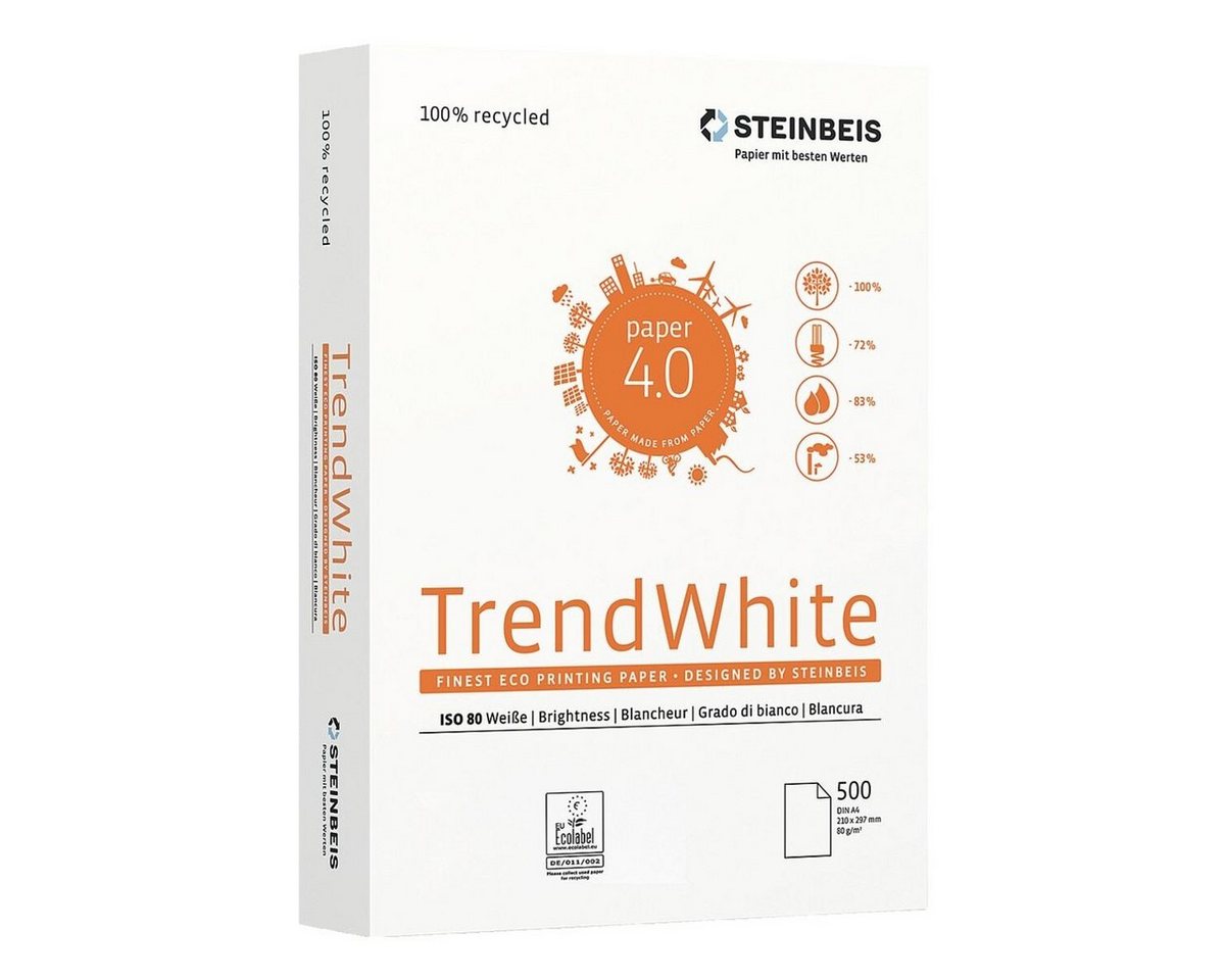 STEINBEIS Recyclingpapier Trend White, Format DIN A4, 80 g/m², 80 CIE, 500 Blatt Bild 4