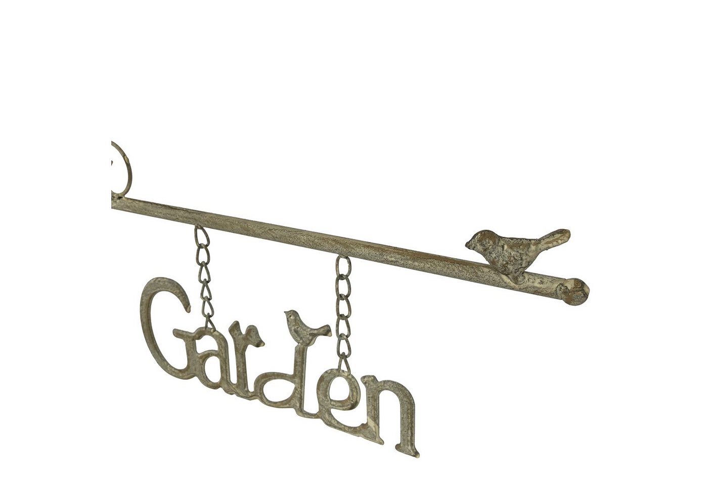 Online-Fuchs Blumenkasten Pflanzkübel, Blumentopf aus Metall für draußen - Outdoor - 66 cm groß (wetterfest, ideal für den Eingangsbereich), dekoratives Garden Schild mit Kette und 2 süßen Vögeln Bild 2