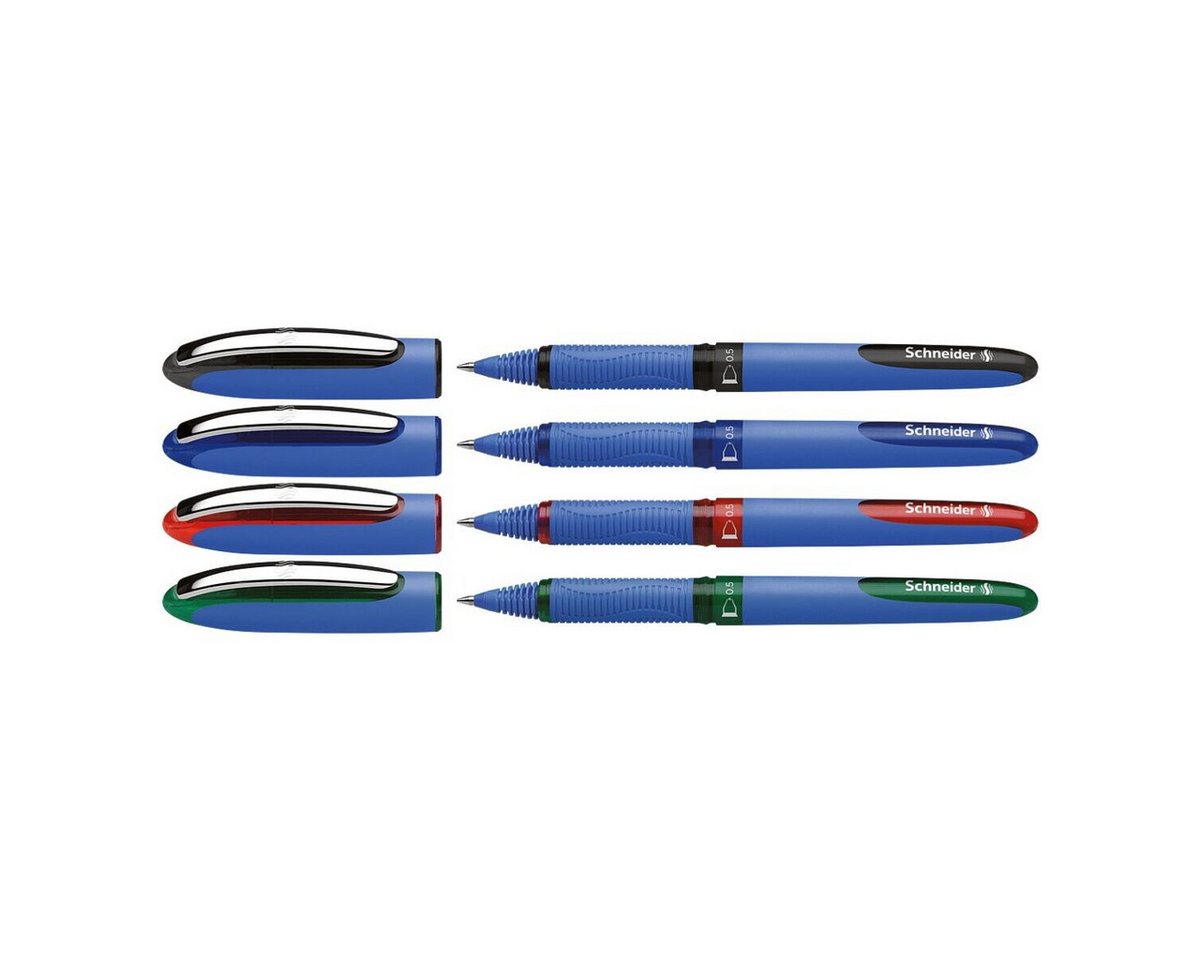 Schneider Tintenroller One Hybrid C 03, (4-tlg), Strichstärke: 0,3 mm, dokumentenecht