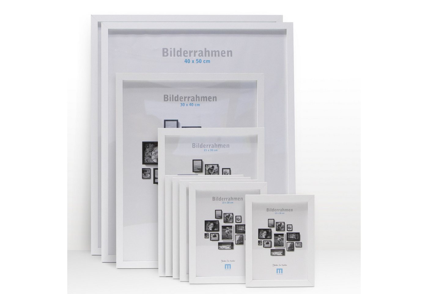 M MERCEO Bilderrahmen, 8-tlg. Bilderrahmen-Set Weiß (13x18cm bis 40x50cm) Bild 5