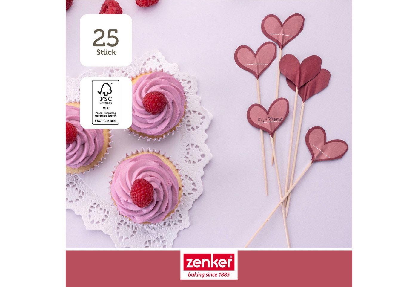 Zenker Partyspieße Herzpicker, Deko-Spieße, Party-Picker, Kuchendeko, Häppchen-Dekor Bild 2