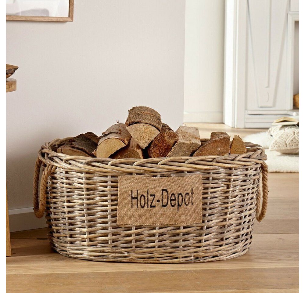 Home-trends24.de Kaminholzkorb Kaminholzkorb Weide Feuerholzkorb Weidenkorb Brennholzkorb Bild 2