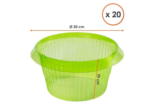 Kunststoff Schneckenschutz Ring 20 cm grün - 20 Stück - Schädlingsabwehr und Bewässerungshilfe - Pflanzenschutz Schädlingsschutz Bewässerungsring