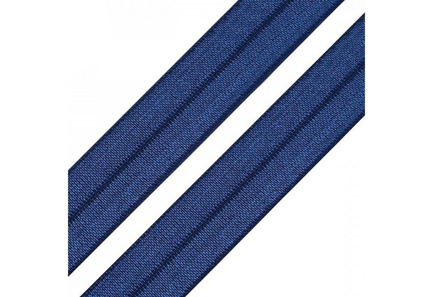 maDDma Satinband 1m Einfassband 20mm hochelastisch 44% Elastan gefalzt Faltgummi, marineblau