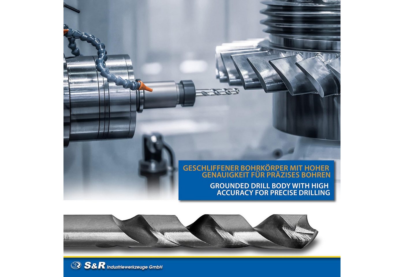 S&R Metallbohrer -Set, 118° Spitzenwinkel, GM-Serie, HSS-Stahl, Industrie-Qualität, (Set, 25 teilig, ø 1-13 mm), extra hohe Standzeit, DIN 338, geschliffen, Stahlbohrer-Satz 25 Stück Bild 4