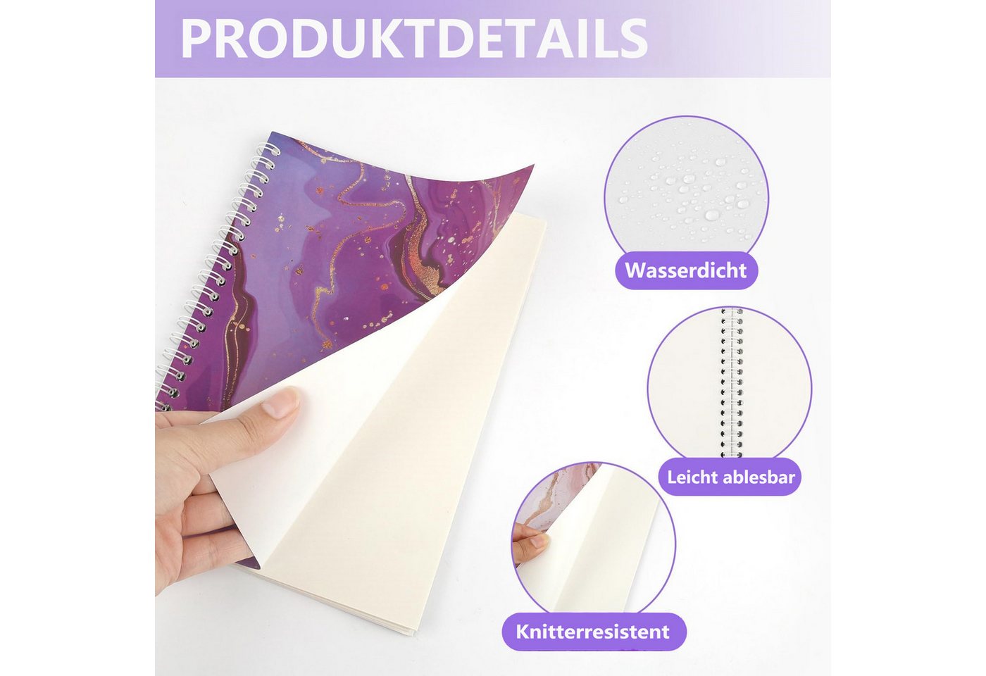 FOUORTUNATE-BEE Notizbuch 3 Stück Spiralnotizbuch Blank Sticker Sammelbücher 96 Blätter A5, Stickeralbum Leer Zum Sammeln Aufkleber Sammelalbum Bild 3