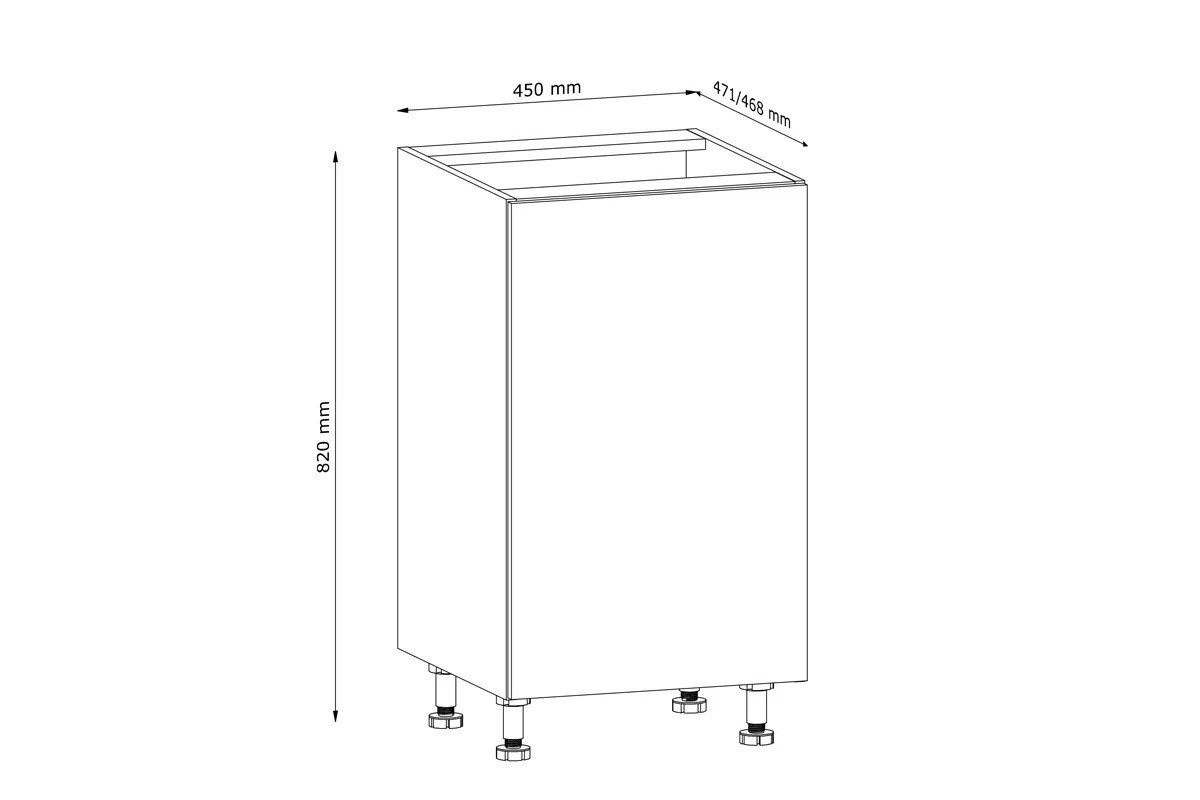 ROYAL24_MARKT Unterschrank - Robuster Unterschrank für zusätzlichen Stauraum (Unterschrank, 1-St., Nexa - D45) Beste Güte - Innovativ - Modern.