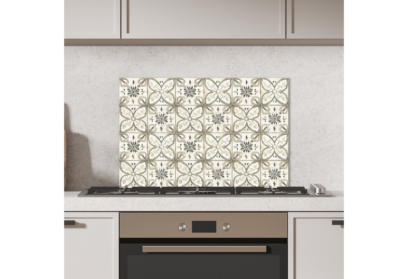 KitchenYeah Küchenrückwand Antik - Fliese - Beige, (1-tlg), Spritzschutz Küche, Küchendeko, 60x40 cm Bild 3
