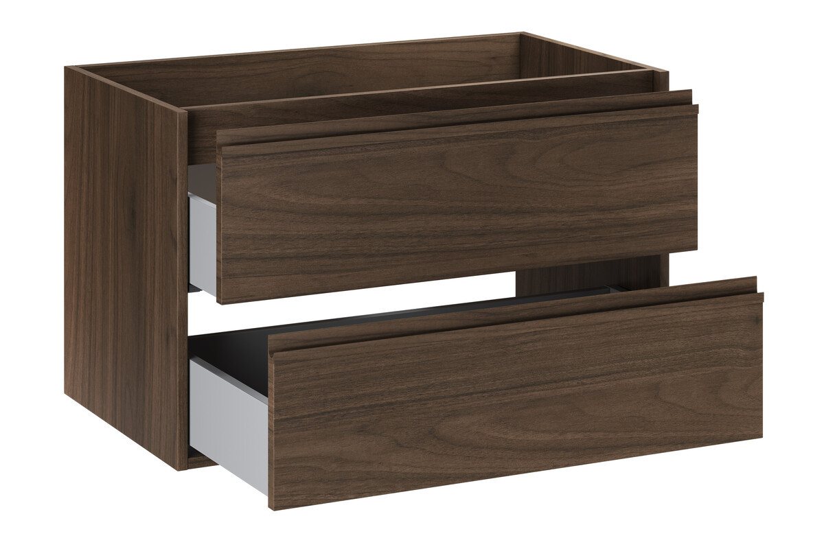 einfachgutemoebel Waschtisch-Set Waschplatz VANDA VILLA 80cm Schubfach, ohne Oberplatte, walnuss, (Badmöbel Set, 1-St., Waschtisch Unterschrank)