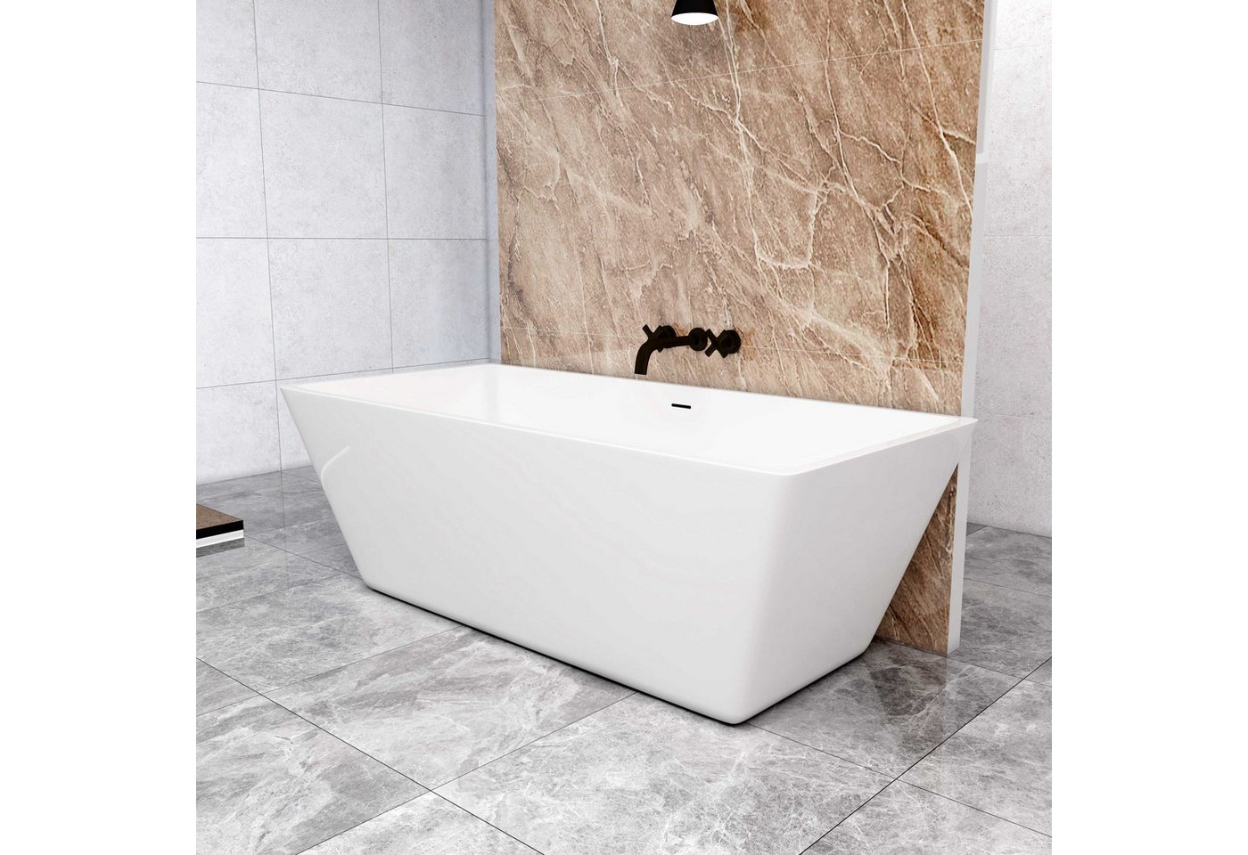 duschspa Badewanne Badewanne Rechteck Modern, weiß, Acrylbadewanne 150x72, (Set)