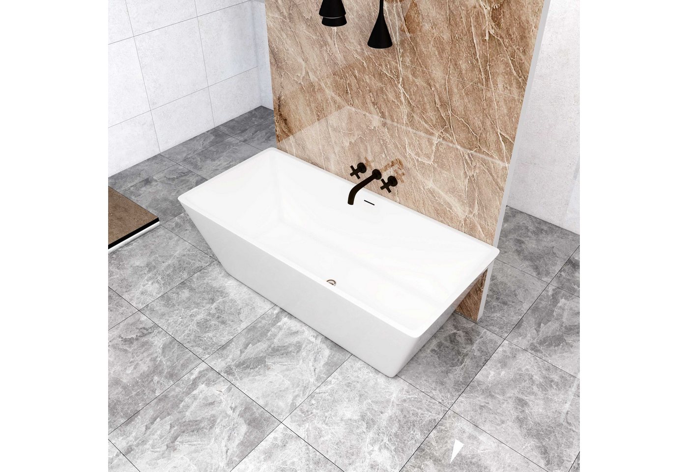 duschspa Badewanne Badewanne Rechteck Modern, weiß, Acrylbadewanne 150x72, (Set) Bild 5