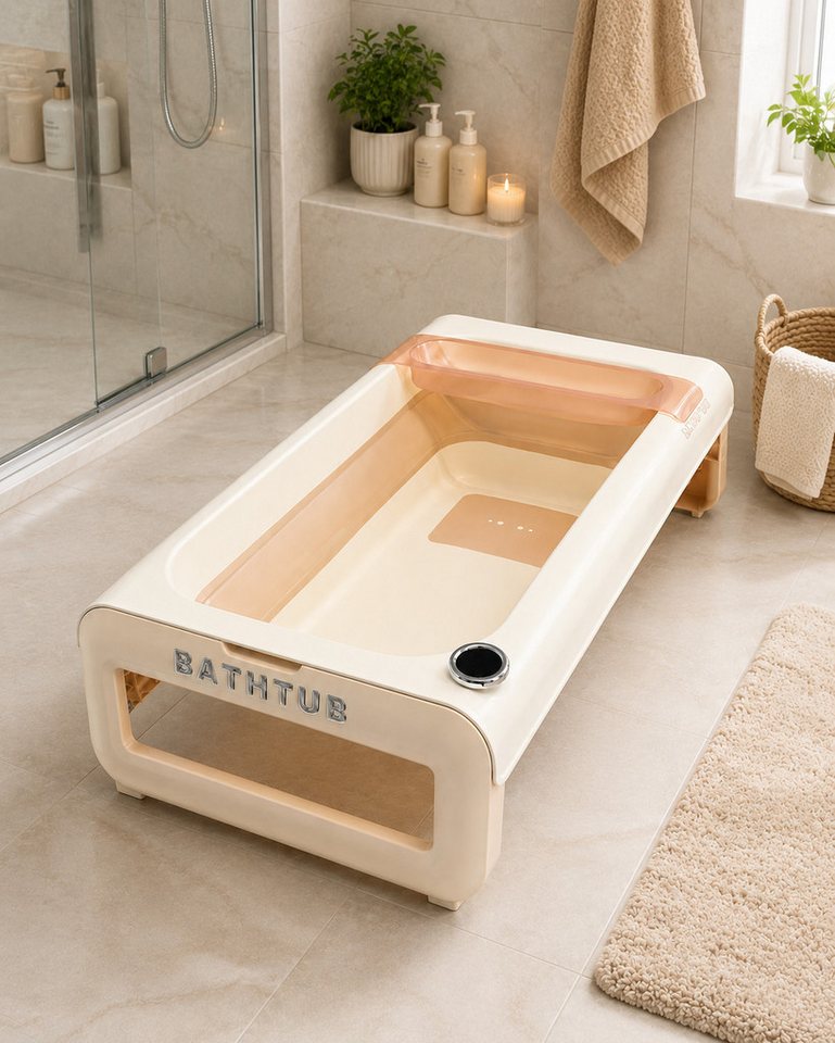 Boncuks Home Babybadewanne Babybadewanne faltbar mit Thermometer und Ablauf