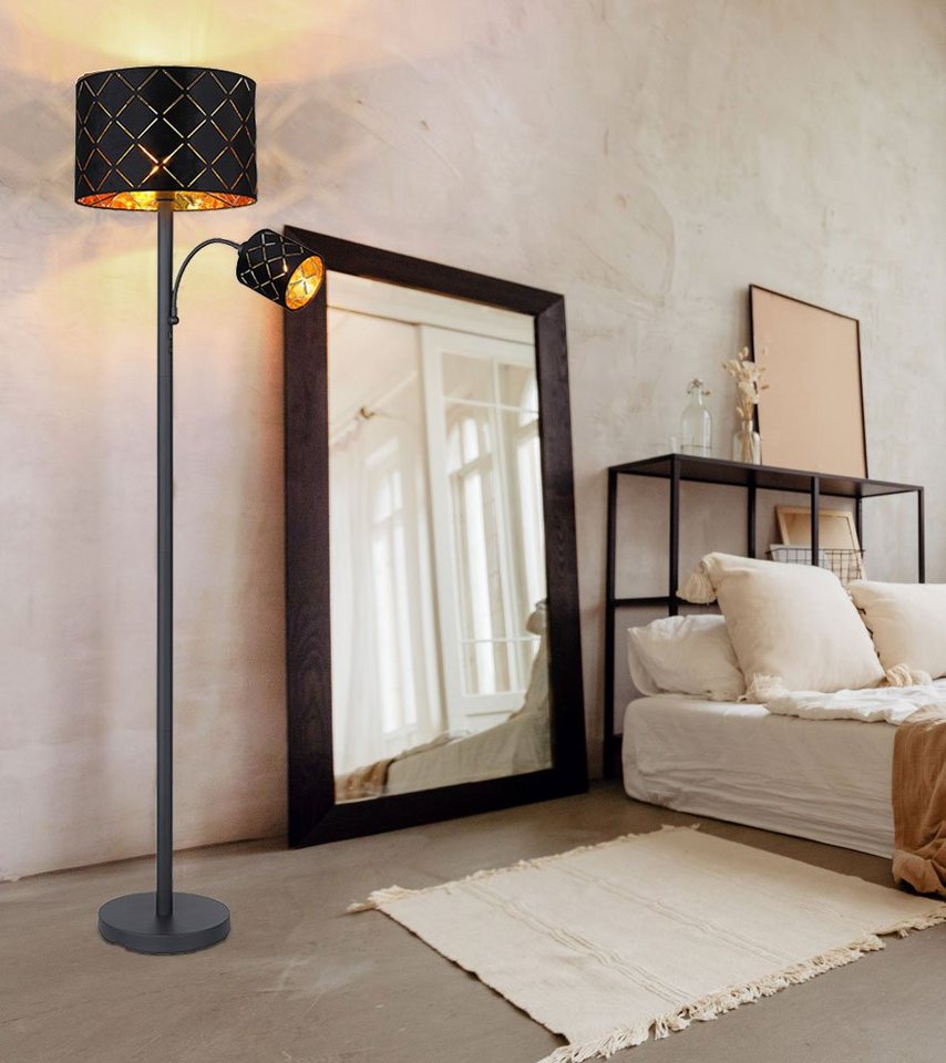 GLOBO LIGHTING Stehlampe, Leuchtmittel nicht inklusive, Stehleuchte mit Leselampe Stehlampe Wohnzimmer Stehleuchte Leseleuchte Bild 4