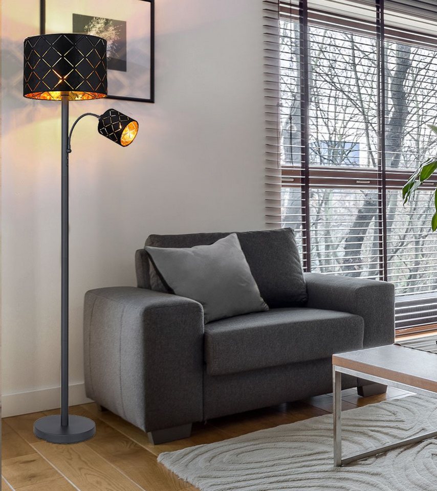 GLOBO LIGHTING Stehlampe, Leuchtmittel nicht inklusive, Stehleuchte mit Leselampe Stehlampe Wohnzimmer Stehleuchte Leseleuchte Bild 5