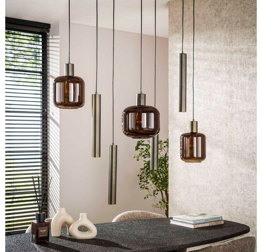 famlights Pendelleuchte Pendelleuchte Fips in Braun E27 7-flammig Bild 2