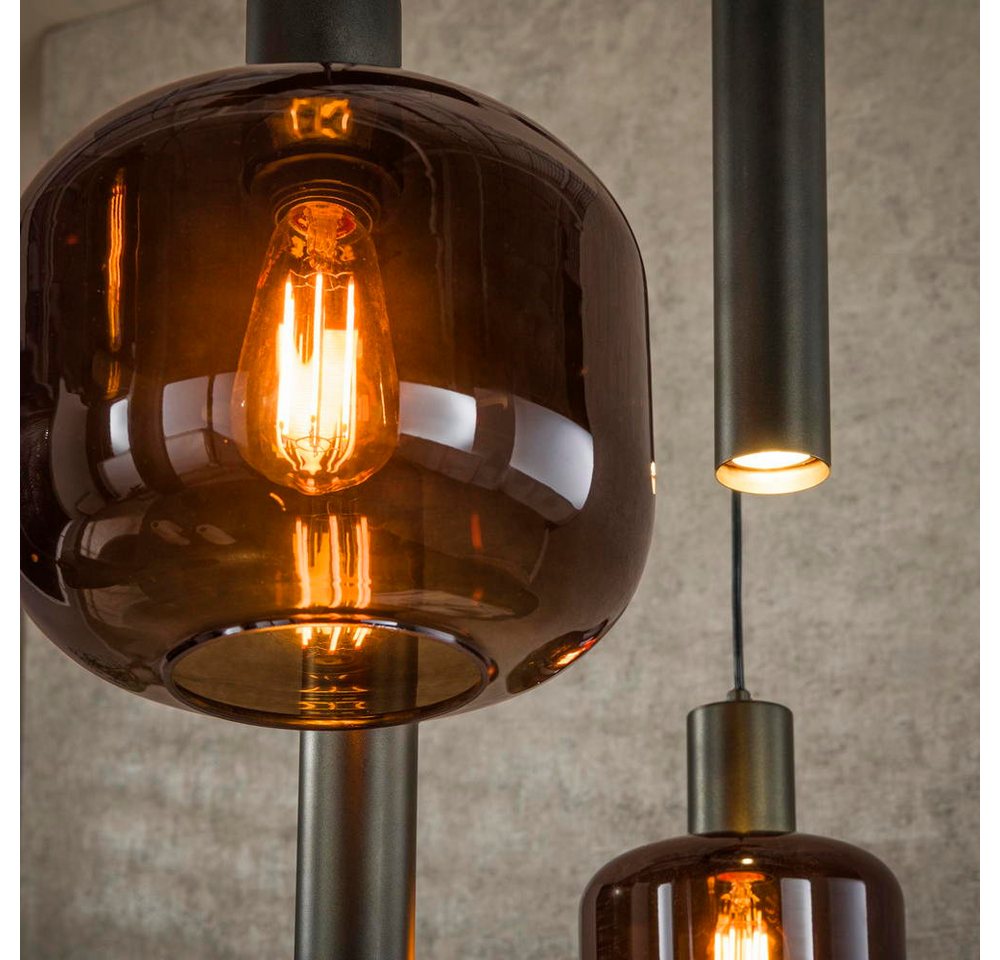 famlights Pendelleuchte Pendelleuchte Fips in Braun E27 7-flammig Bild 3