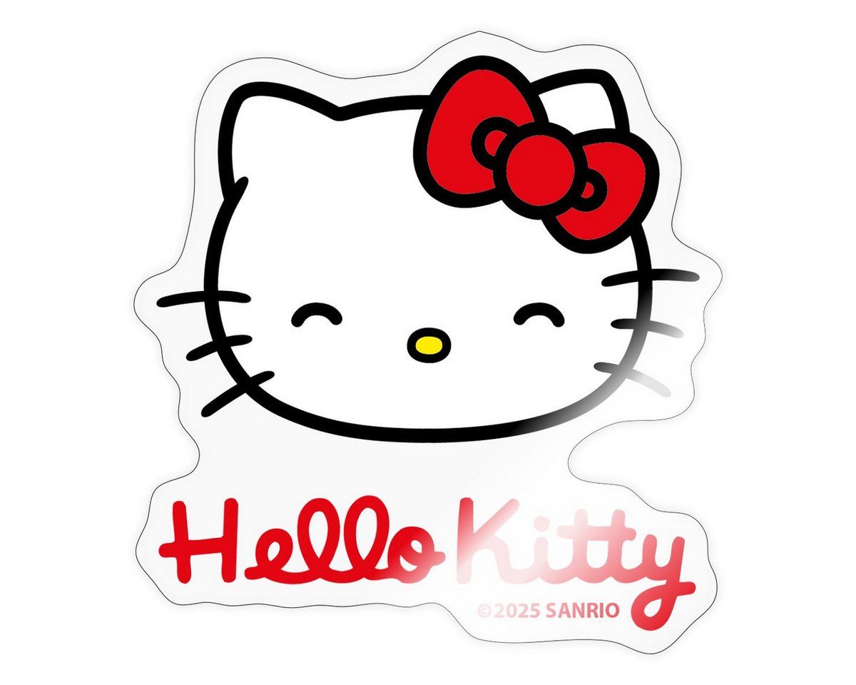 Spreadshirt Aufkleber Hello Kitty Lächelnd Mit Schriftzug Sticker Aufkleber Bild 3
