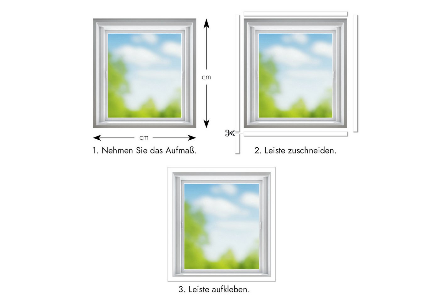 Nobily Fensterleiste PVC-Flachleiste, 60mm ohne Lippe,selbstklebend,Zierleisten zur Montage, selbstklebend, Kunststoff, Farbe: Weiß Bild 2