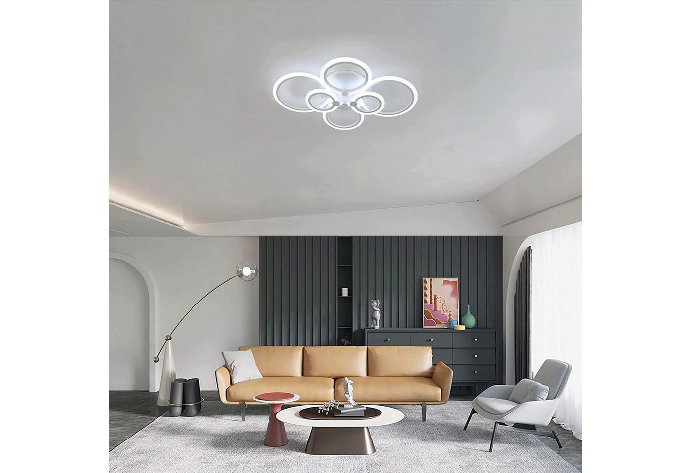 Riserva LED Deckenleuchte LED Deckenleuchte Weiß 76W Stufenlos Dimmbar mit Fernbedienung Bild 4