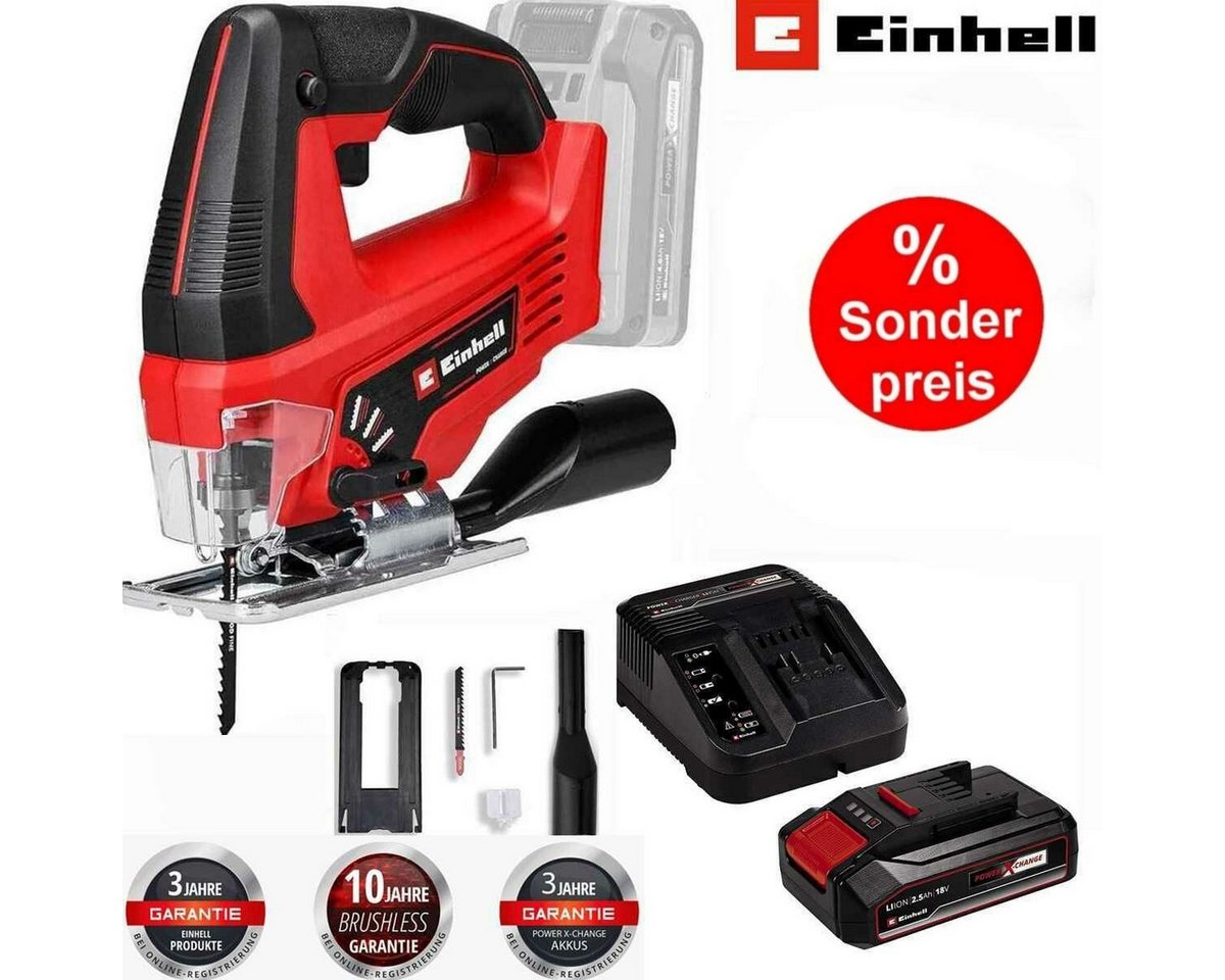 Einhell Akku-Pendelhubstichsäge Stichsäge TC-JS 18V Li, 1x 2,5 Ah Akku, Ladegerät Bild 2