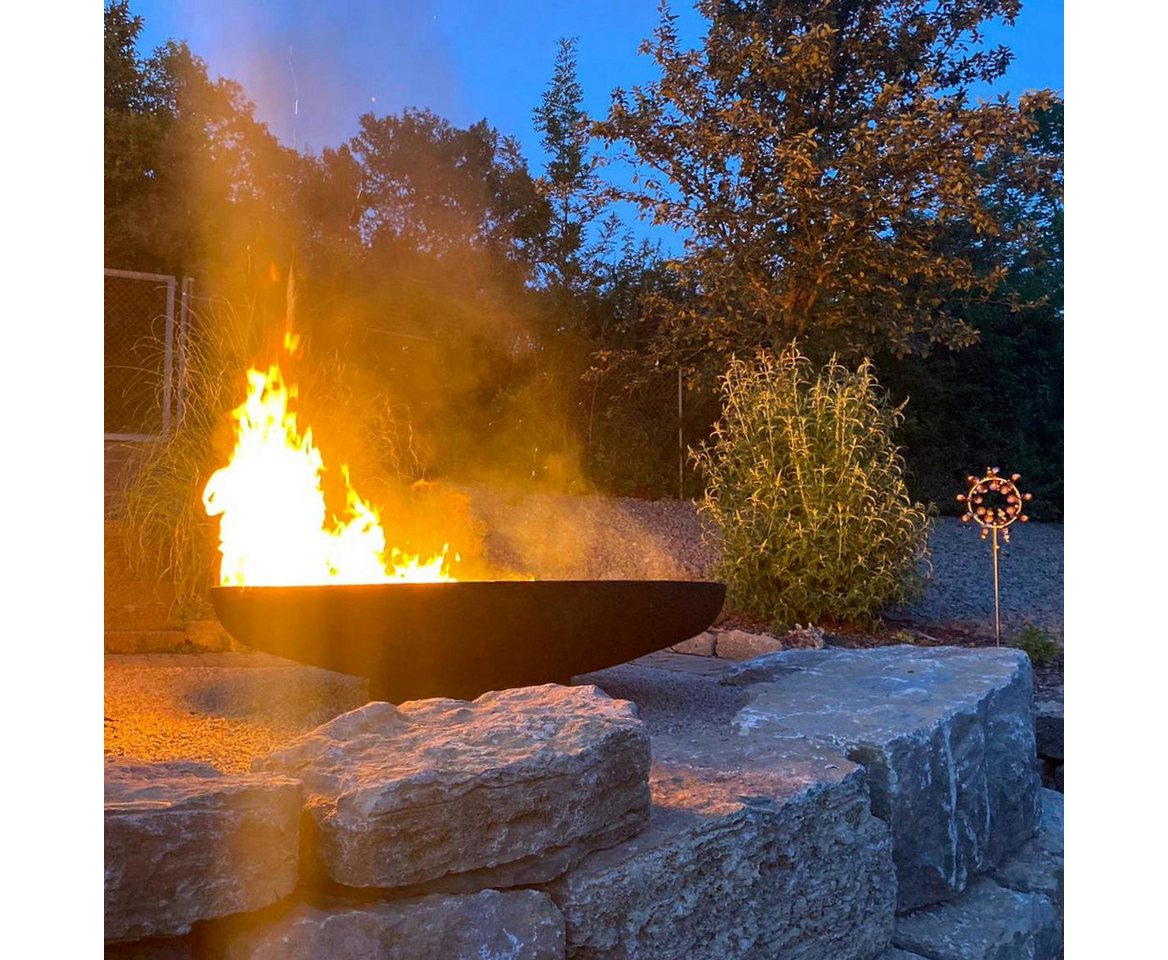 ESTEXO Feuerschale Feuerstelle Metall Feuerkorb 150 cm Lagerfeuer Cortenstahl Edelrost Bild 2