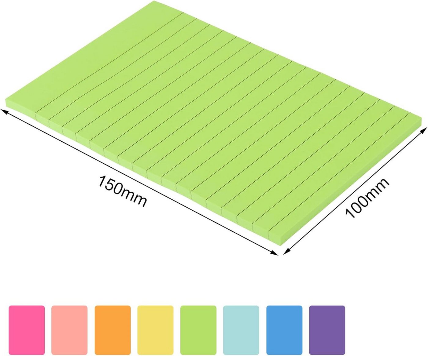 FELIXLEO Haftnotizblock Haftnotizen 8 Blöcke 40 Blatt 100x150 mm Neonfarben bunt. Bild 3
