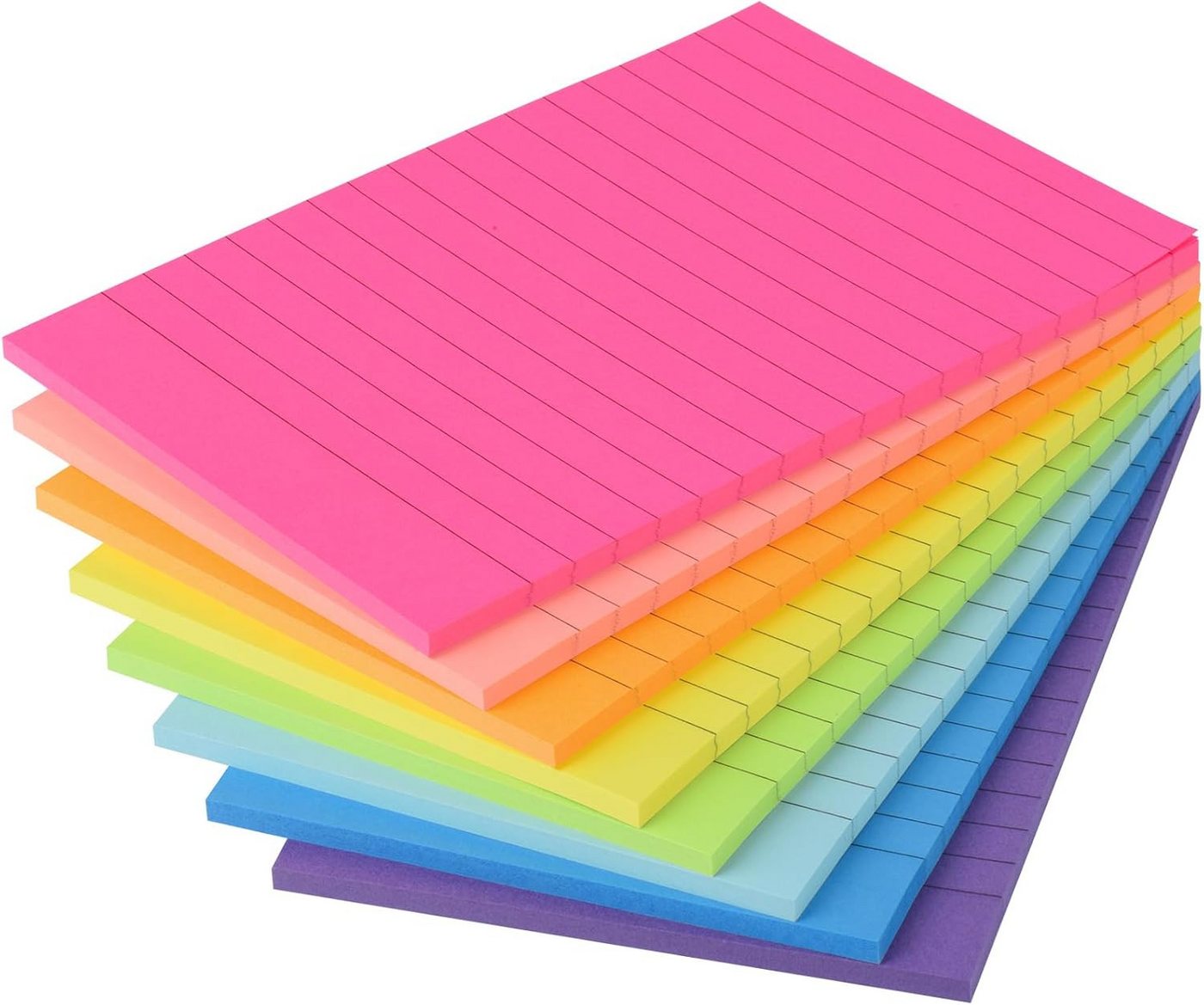 FELIXLEO Haftnotizblock Haftnotizen 8 Blöcke 40 Blatt 100x150 mm Neonfarben bunt. Bild 5