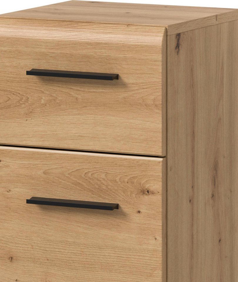 Inn.Furn Badkommode Cover (Badschrank in Eiche Artisan, Tür und Schubkasten, 30 x 80 cm), mit Vollauszug Bild 2