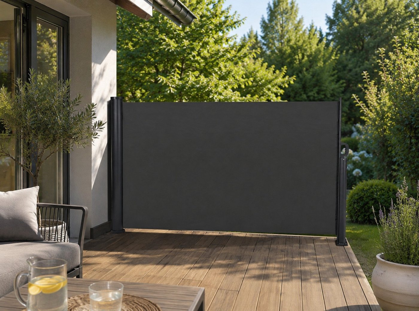 matrasa Seitenmarkise Basic - Sichtschutz für die Terrasse - Windschutz Blickschutz 3 m (1-St) Anthrazit Bild 3
