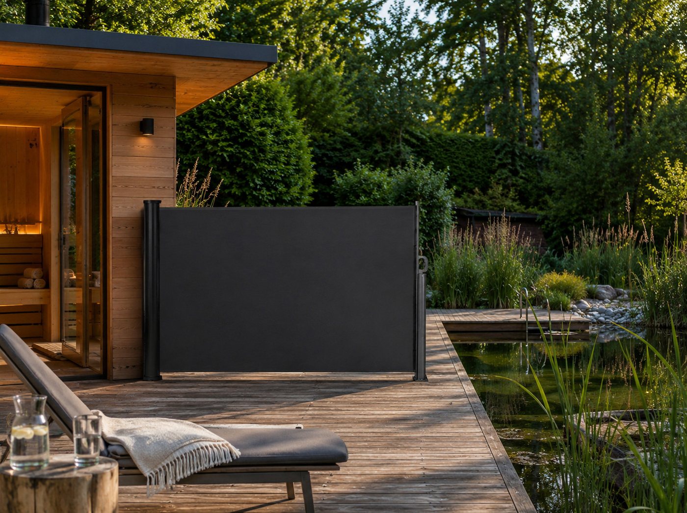 matrasa Seitenmarkise Basic - Sichtschutz für die Terrasse - Windschutz Blickschutz 3 m (1-St) Anthrazit Bild 4