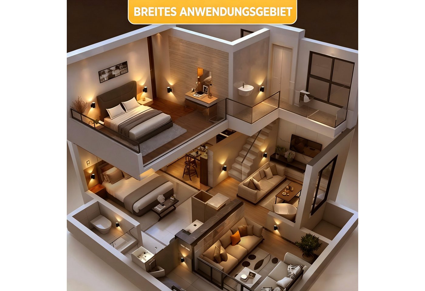 LOHAS-LED Nachtlicht LED Nachtlicht mit Bewegungsmelder, Steckdose Warmweiß 3000K, Keine Funktionen, LED fest integriert, Warmweiß 3000K, Bewegungsmelder 120° Stufenlos dimmbar 0-100LM Augenschonendes Bild 2