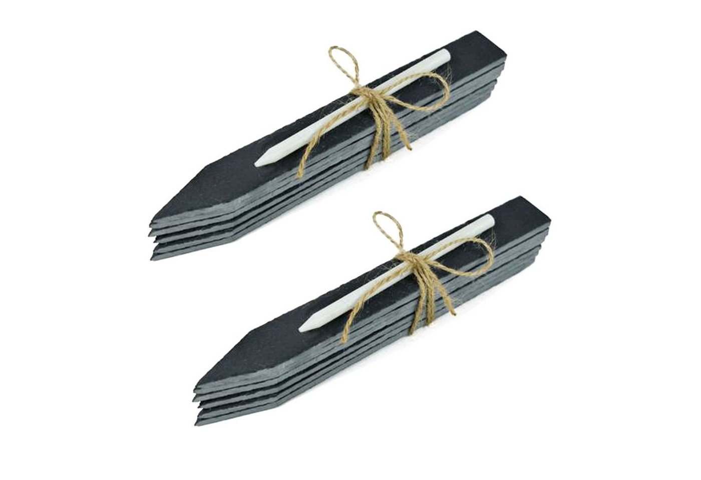 HAC24 Gartenstecker Pflanzschilder Kräuterschilder Pflanzenstecker Beetstecker (12-St) Schiefer Wetterfest Zum Beschriften Bild 2