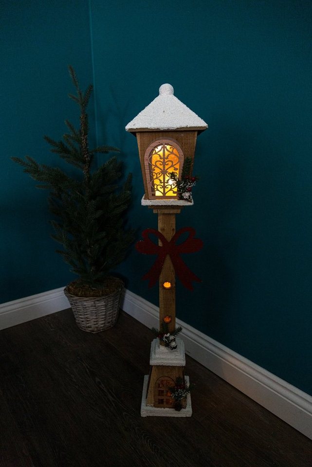 Wohnando LED Dekoobjekt Holzlaterne mit Winterzauber + Lichterkette: Stimmungsvolle Dekoration Bild 2