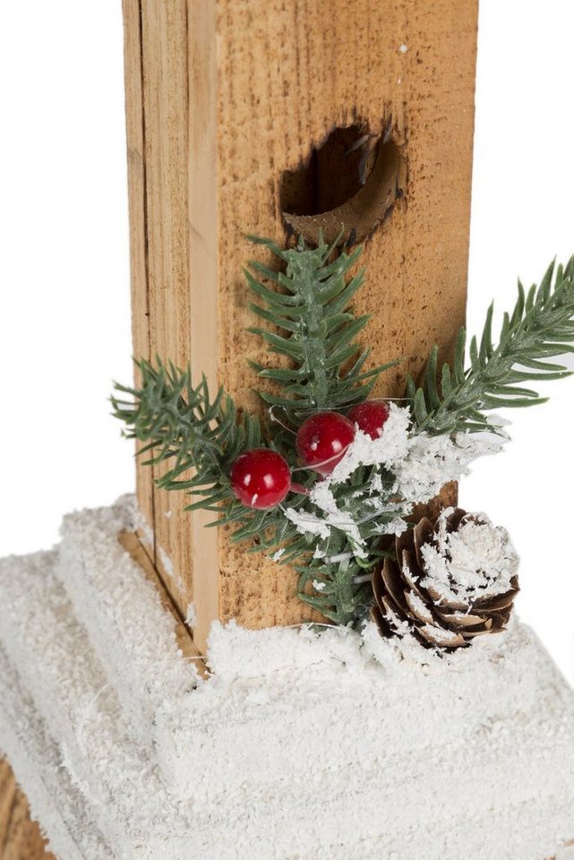 Wohnando LED Dekoobjekt Holzlaterne mit Winterzauber + Lichterkette: Stimmungsvolle Dekoration Bild 5